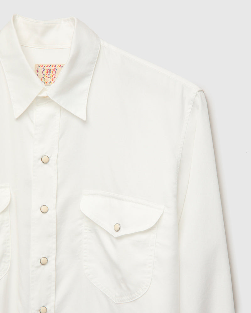 Tencel Gabardine Pearlsnap Shirt in Natural
