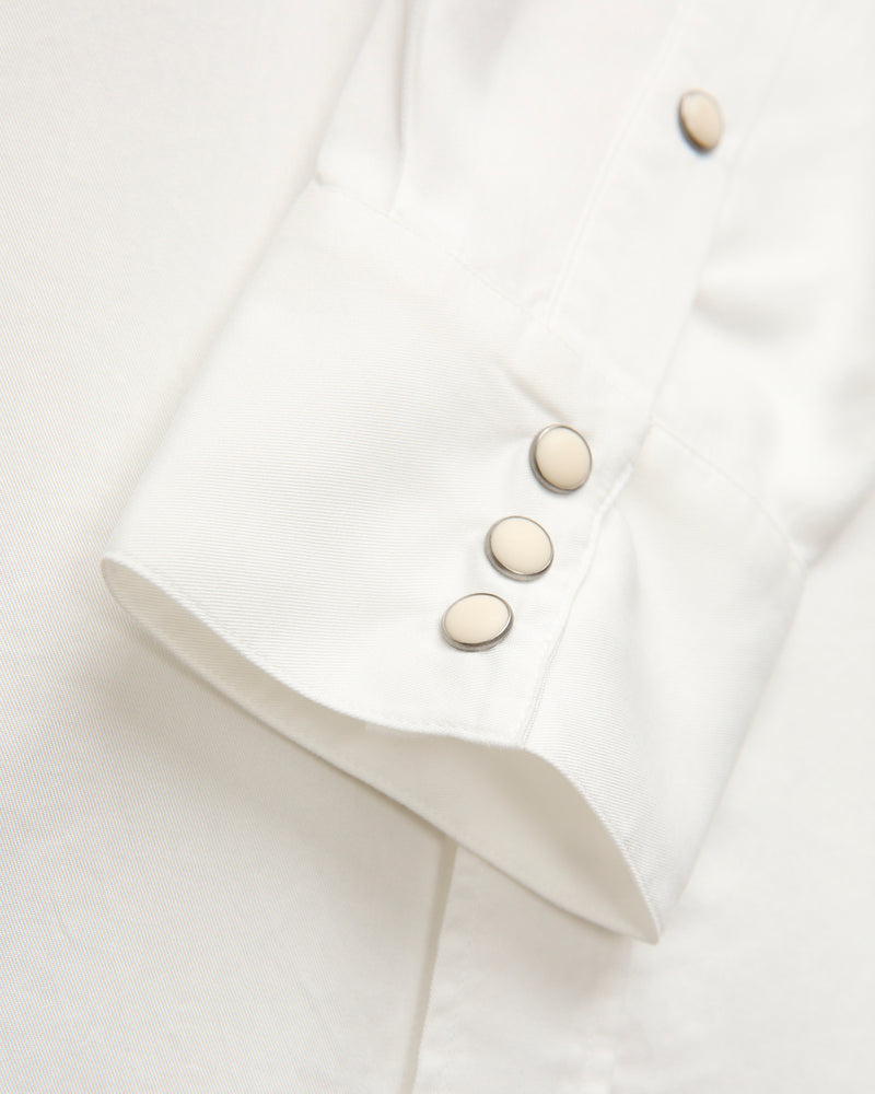 Tencel Gabardine Pearlsnap Shirt in Natural