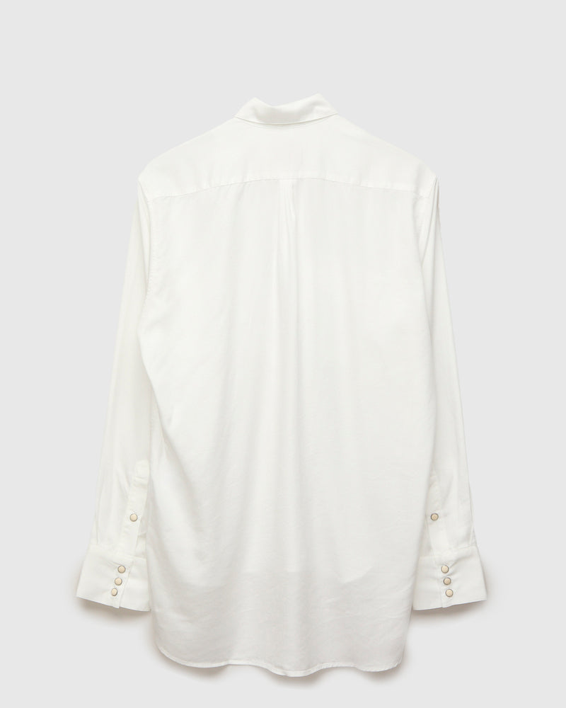 Tencel Gabardine Pearlsnap Shirt in Natural