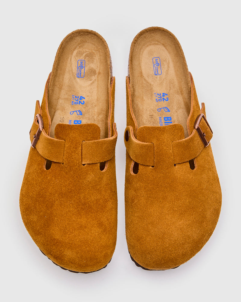 Birkenstock Boston Suede Leather Boston Soft Footbed Mink Women's