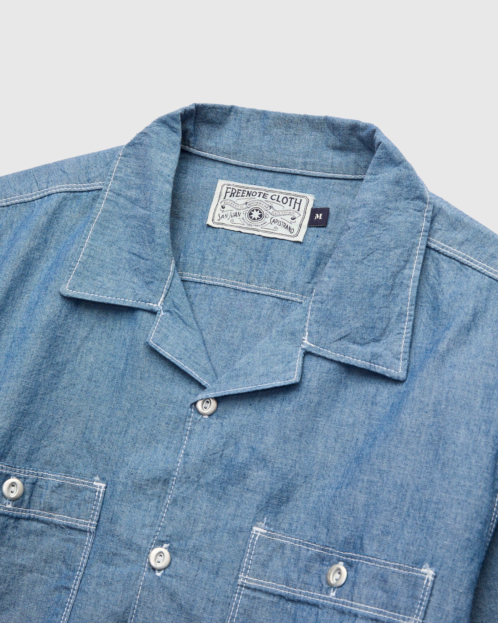 Dayton Short Sleeve Workshirt in Indigo Chambray – Blue Owl Workshop