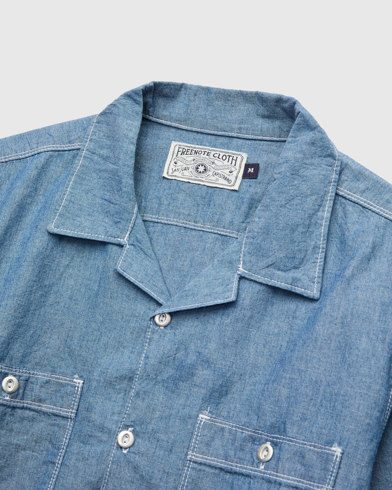 Dayton Short Sleeve Workshirt in Indigo Chambray