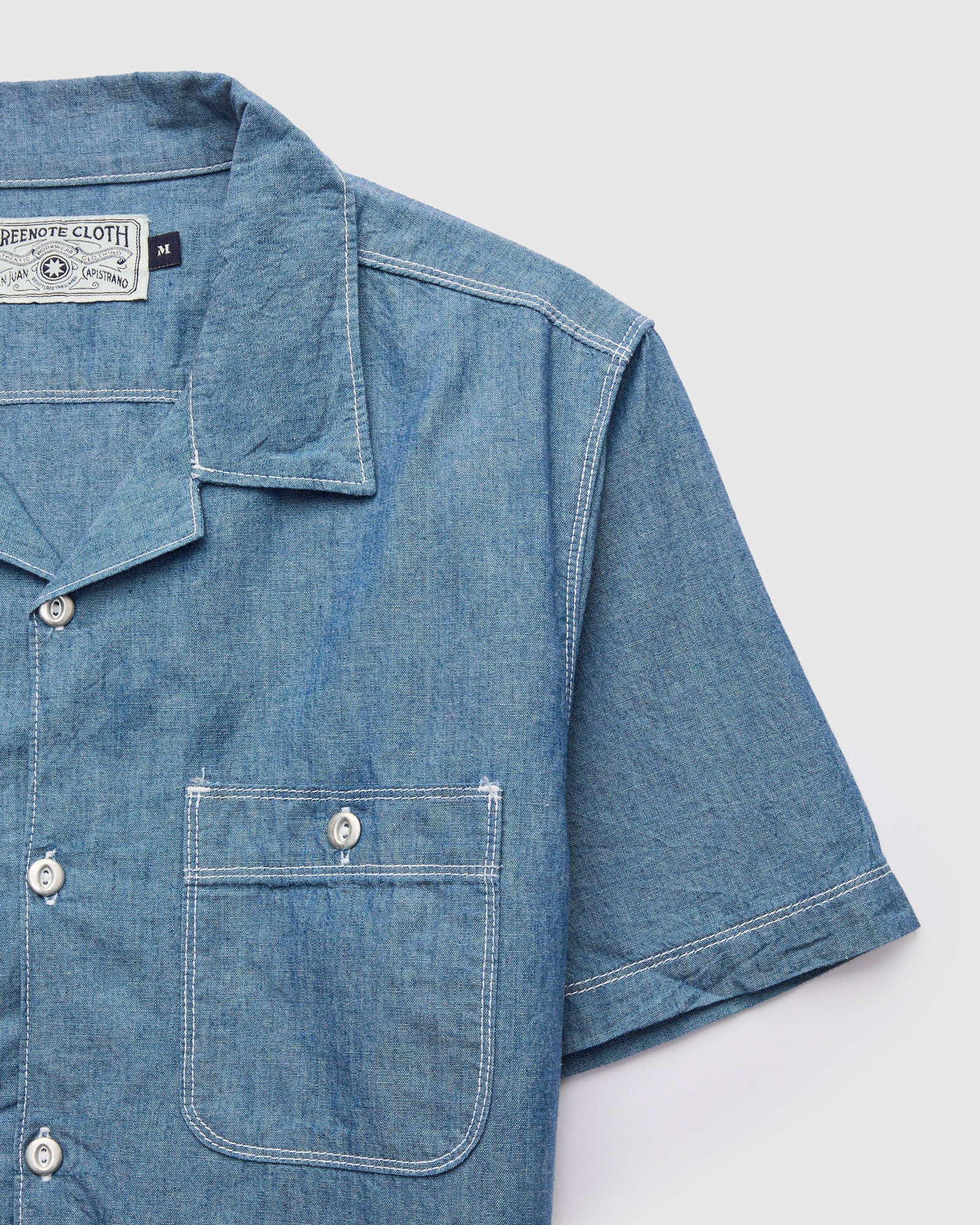 Dayton Short Sleeve Workshirt in Indigo Chambray – Blue Owl Workshop