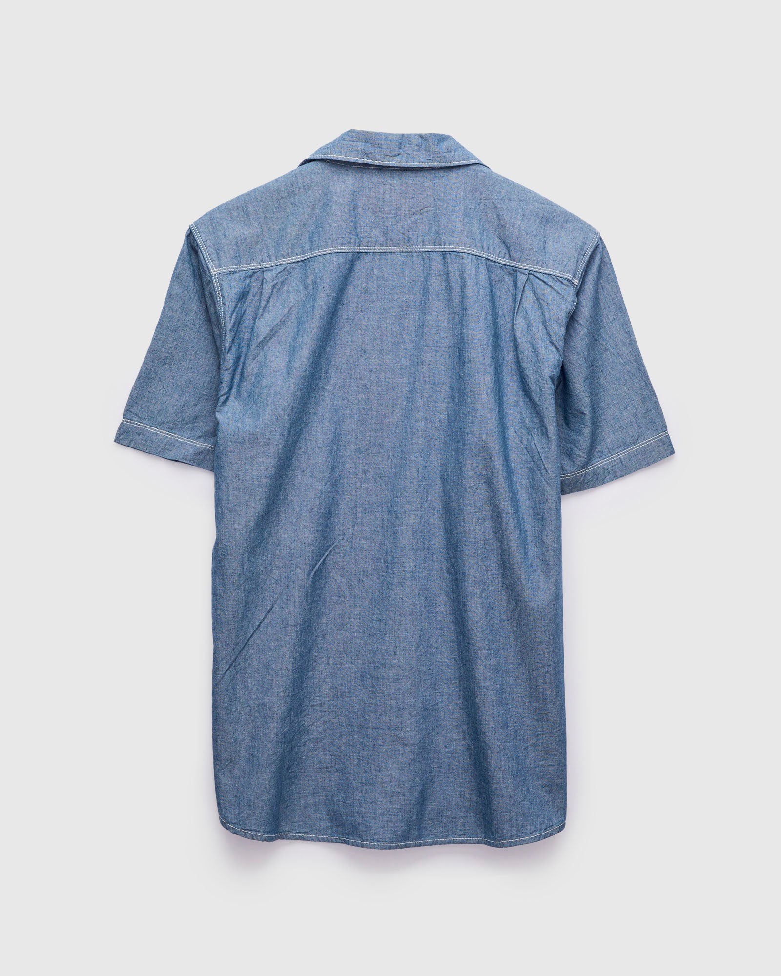 Dayton Short Sleeve Workshirt in Indigo Chambray – Blue Owl Workshop