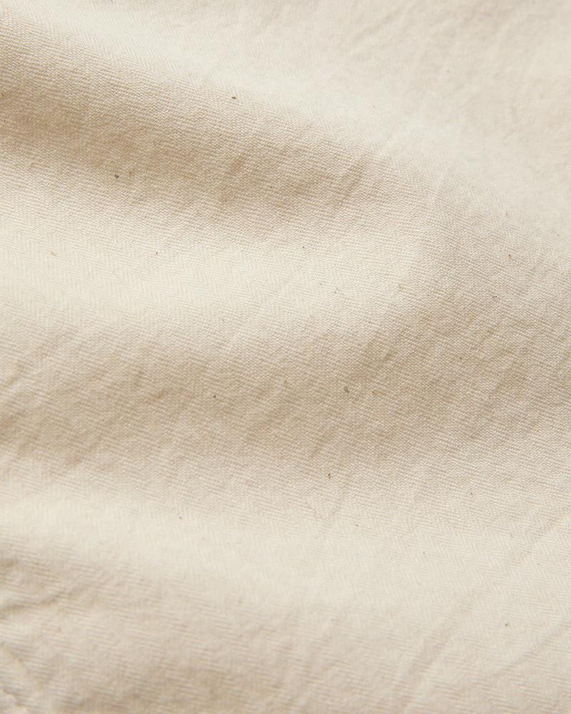 Bode SS Shirt in Natural Herringbone