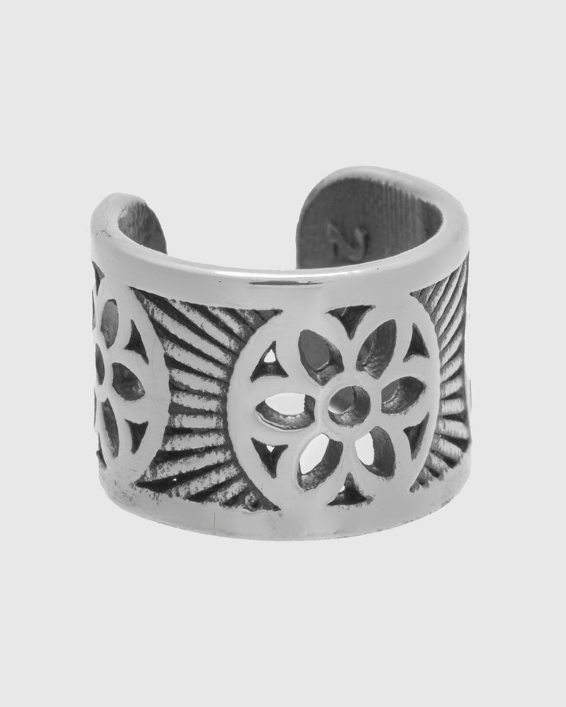 Ear Cuff Rosette Burst in Sterling Silver