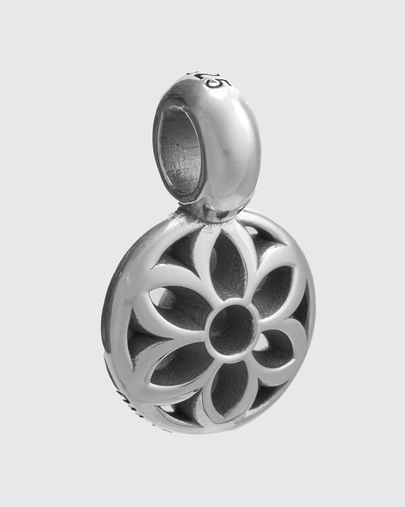 Rosette Disc Pendant in Sterling Silver