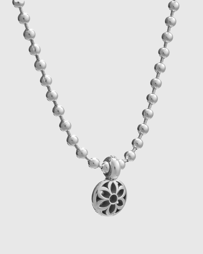 Rosette Disc Pendant in Sterling Silver