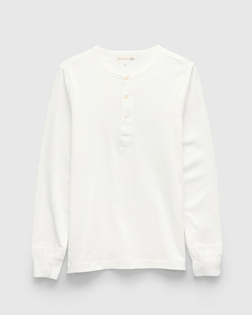 206 "Good Originals" 7.2oz Loopwheel Henley in White