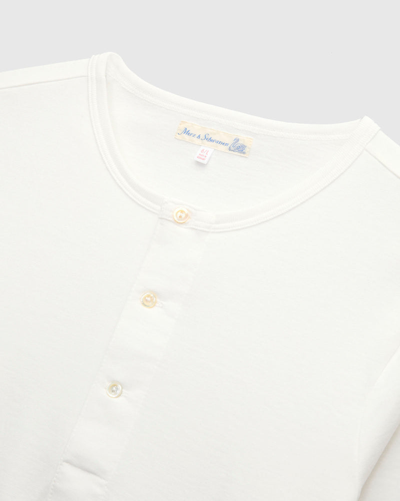 206 "Good Originals" 7.2oz Loopwheel Henley in White