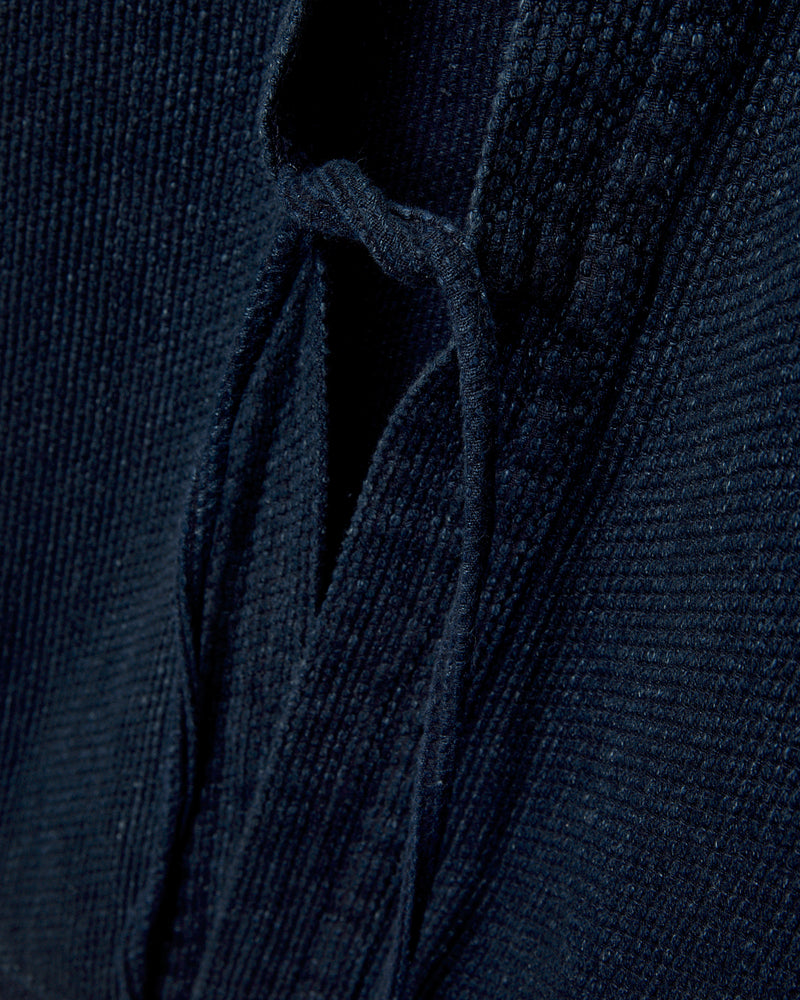 "Sashiko Stitch" Kimono Shirt in Indigo