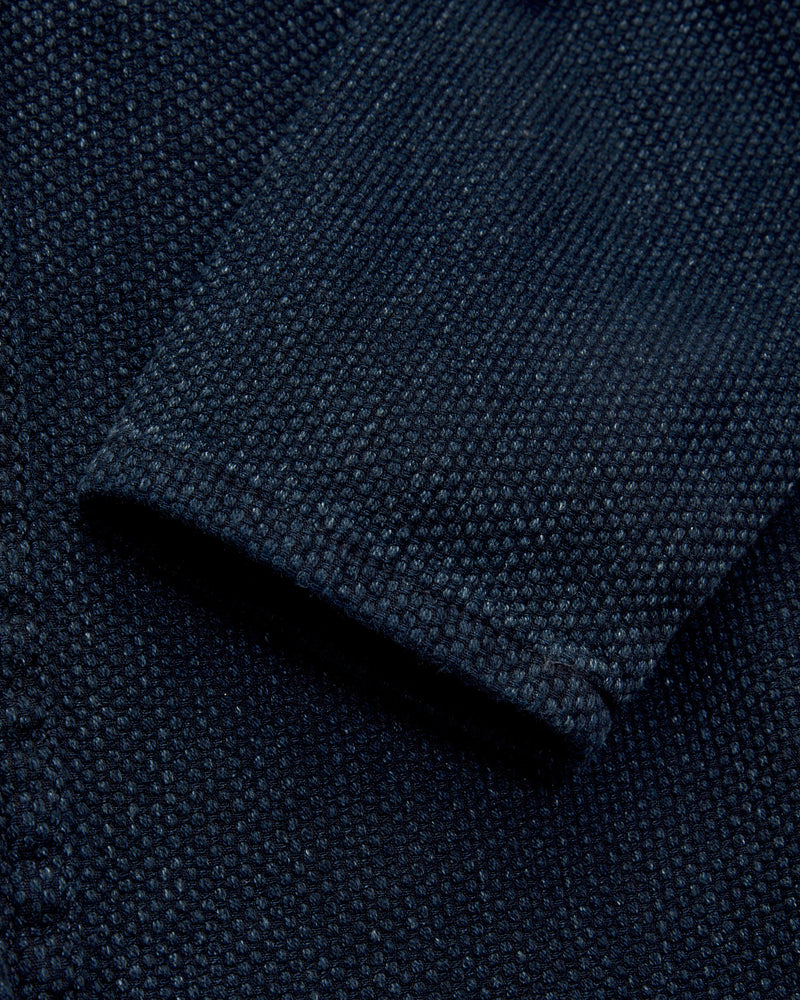 "Sashiko Stitch" Kimono Shirt in Indigo