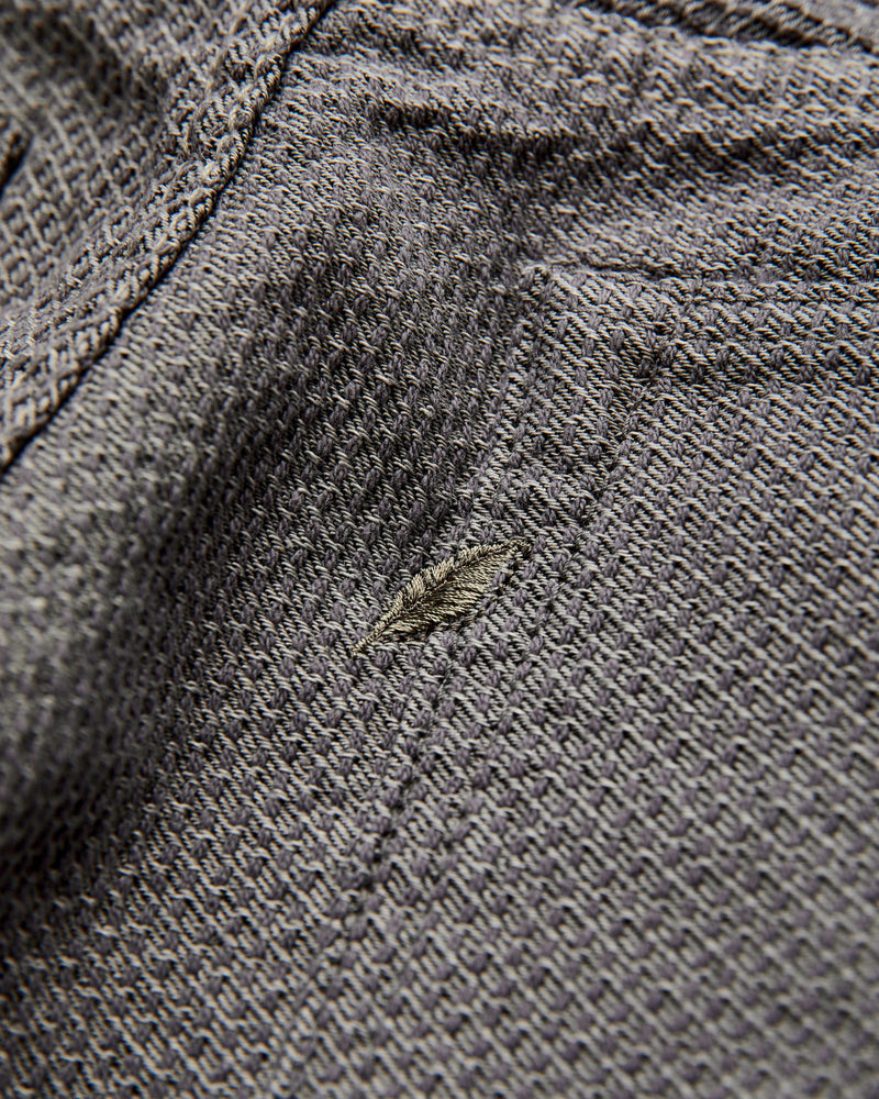 1177-GRY Gray x Black Sashiko Denim - Relaxed Tapered Fit