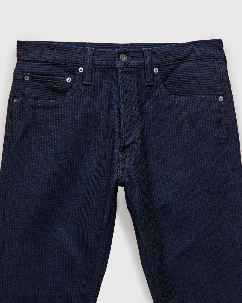 1177-ID Indigo x Black Sashiko Denim - Relaxed Tapered Fit