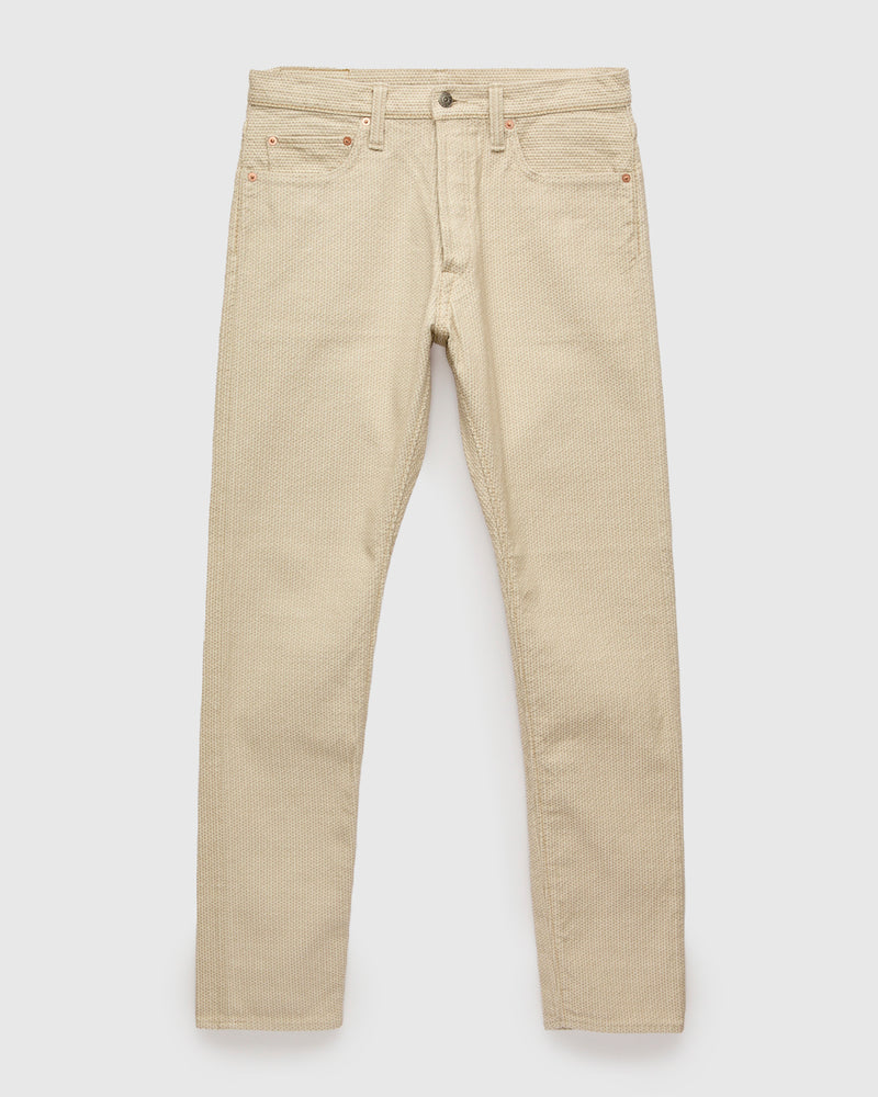 1177-IV Ivory x Beige Sashiko Denim - Relaxed Tapered Fit