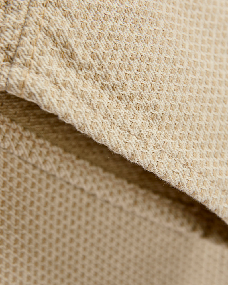 1177-IV Ivory x Beige Sashiko Denim - Relaxed Tapered Fit