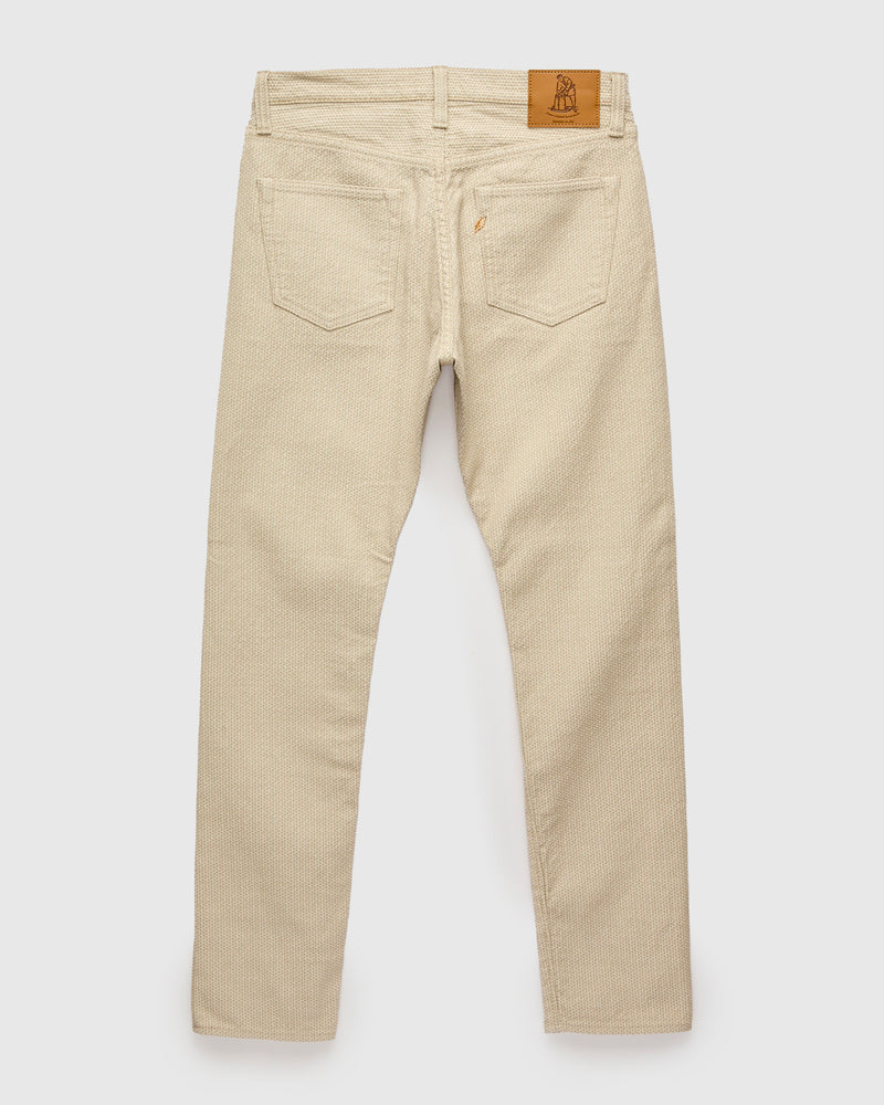 1177-IV Ivory x Beige Sashiko Denim - Relaxed Tapered Fit