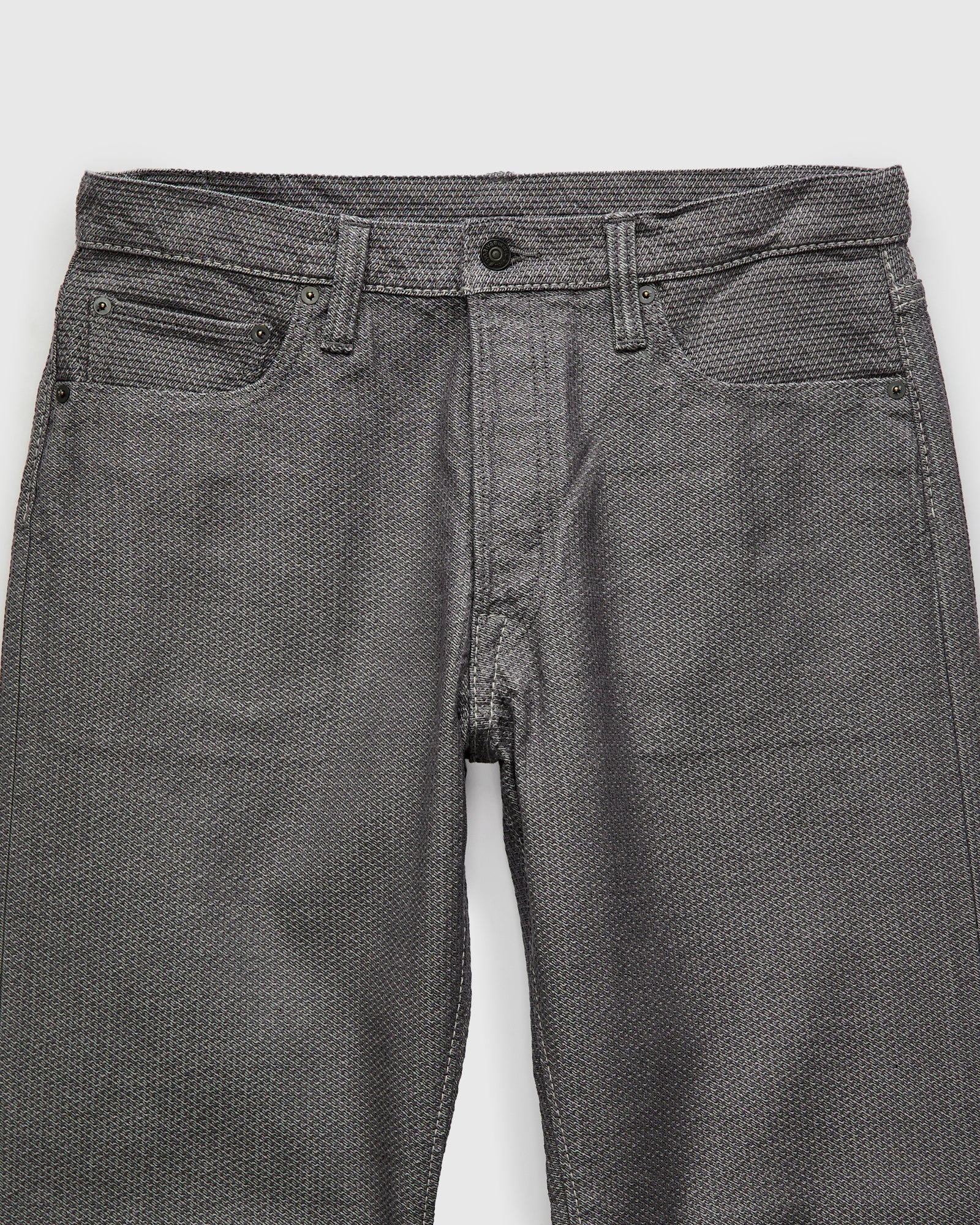 1178-GRY Gray x Black Sashiko Denim - Regular Straight Fit