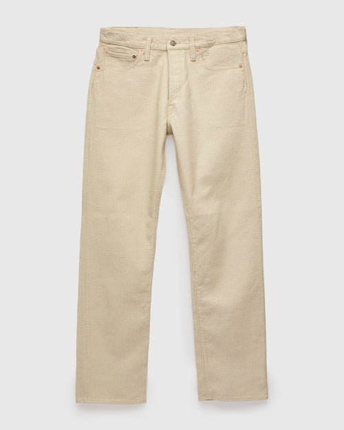 1178-IV Ivory x Beige Sashiko Denim - Regular Straight Fit