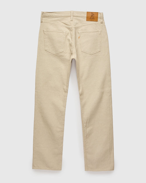 1178-IV Ivory x Beige Sashiko Denim - Regular Straight Fit