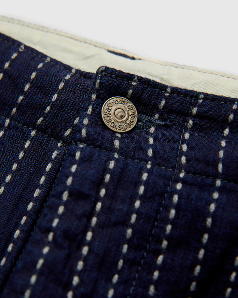 Stitch Stripe Comfortable Shorts in Indigo Thick Stripe