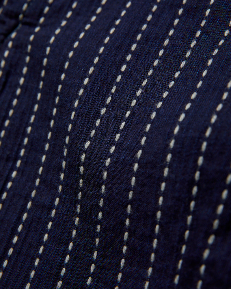 Stitch Stripe Comfortable Shorts in Indigo Thick Stripe