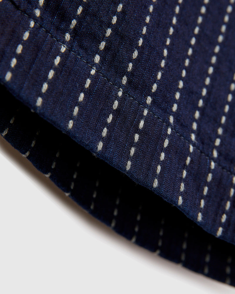 Stitch Stripe Comfortable Shorts in Indigo Thick Stripe