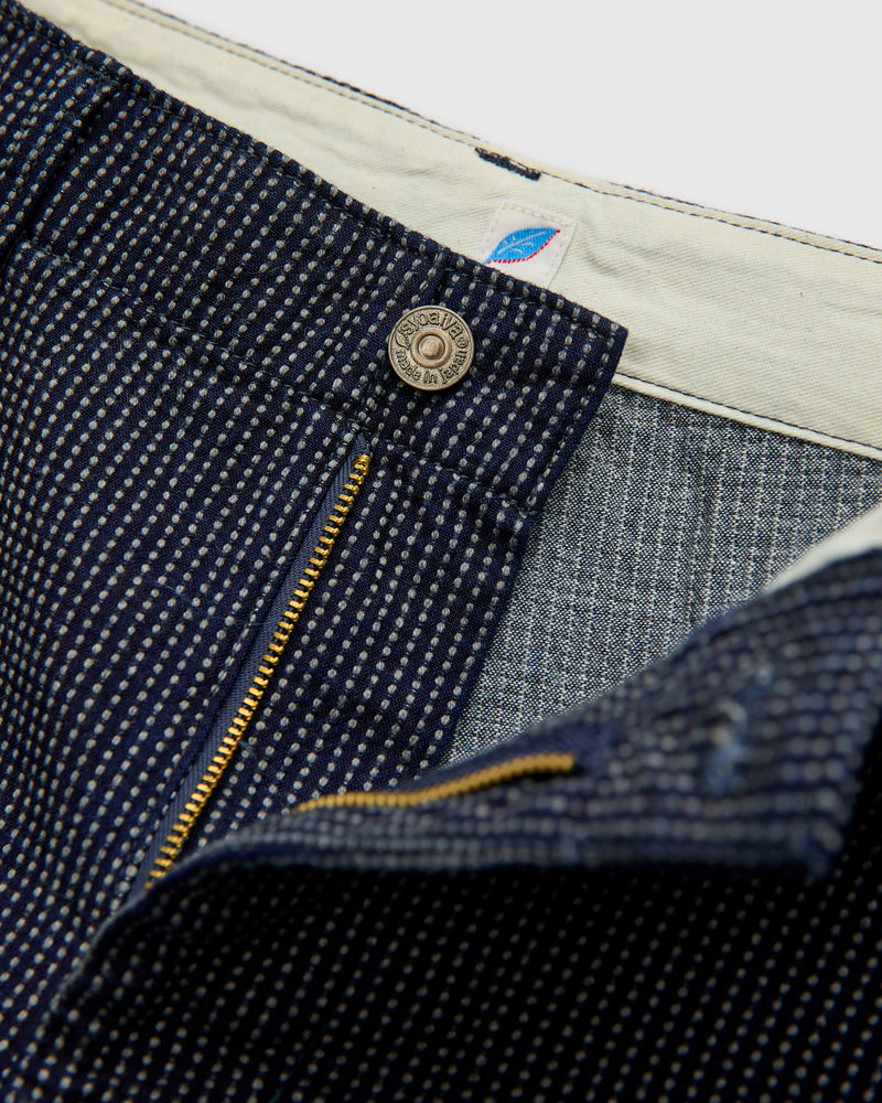 Stitch Stripe Comfortable Shorts in Indigo Thin Stripe