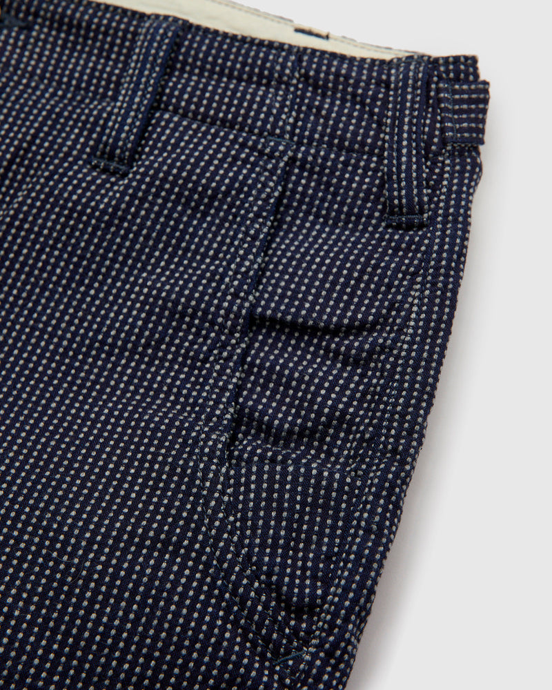 Stitch Stripe Comfortable Shorts in Indigo Thin Stripe