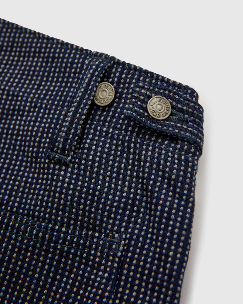 Stitch Stripe Comfortable Shorts in Indigo Thin Stripe