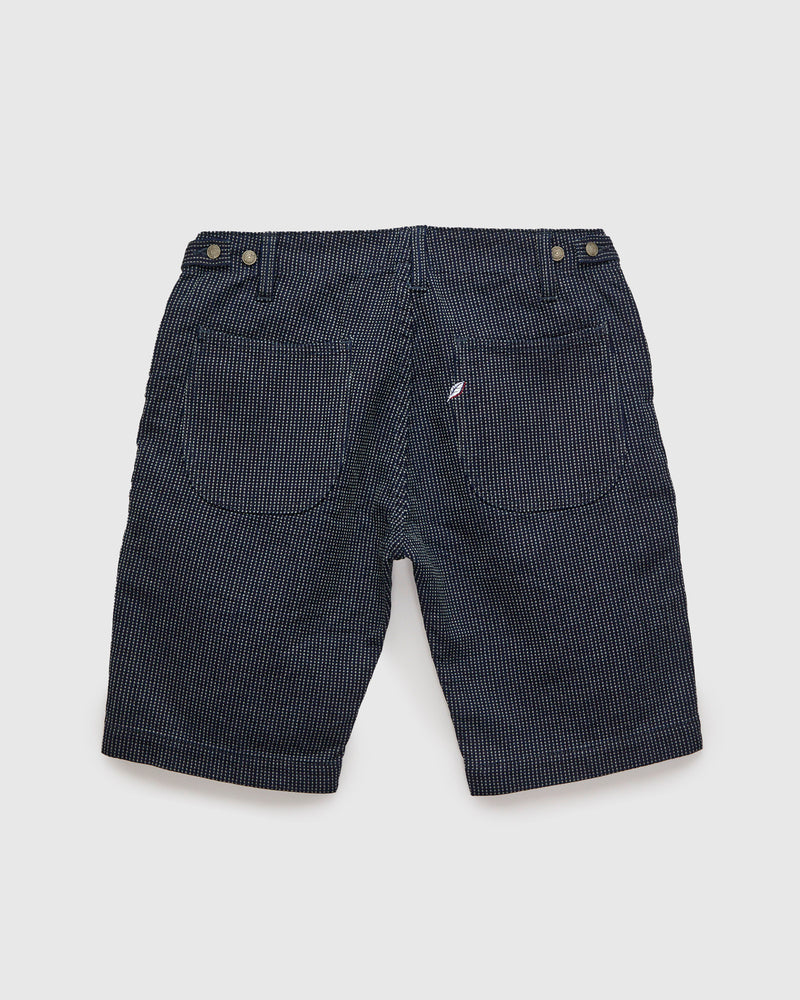 Stitch Stripe Comfortable Shorts in Indigo Thin Stripe