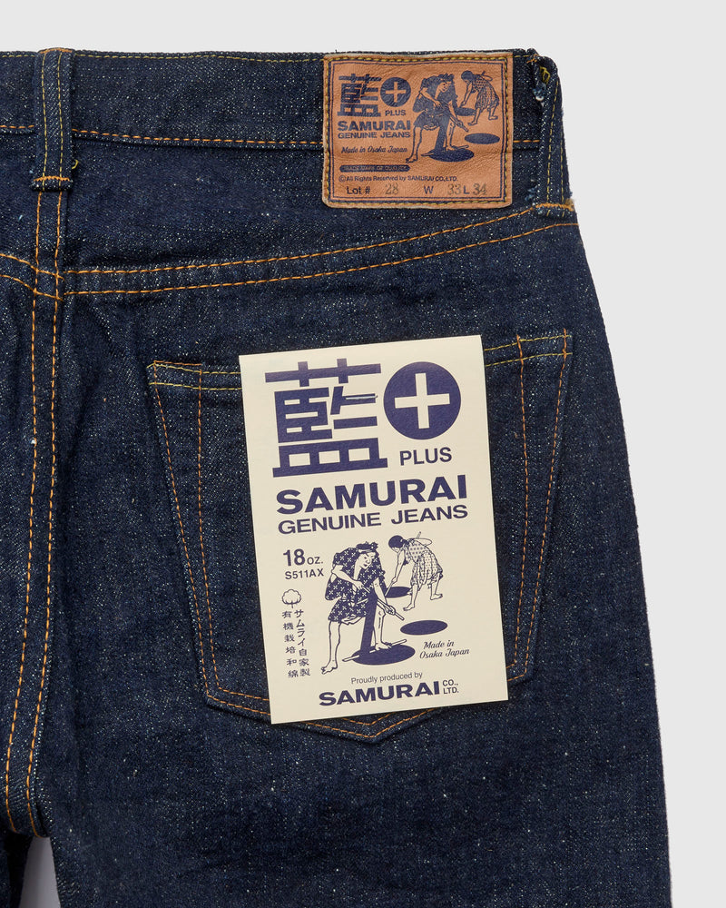 S511AX "Ai-Plus" 18oz Natural Indigo Selvedge Denim - Slim Tapered Fit