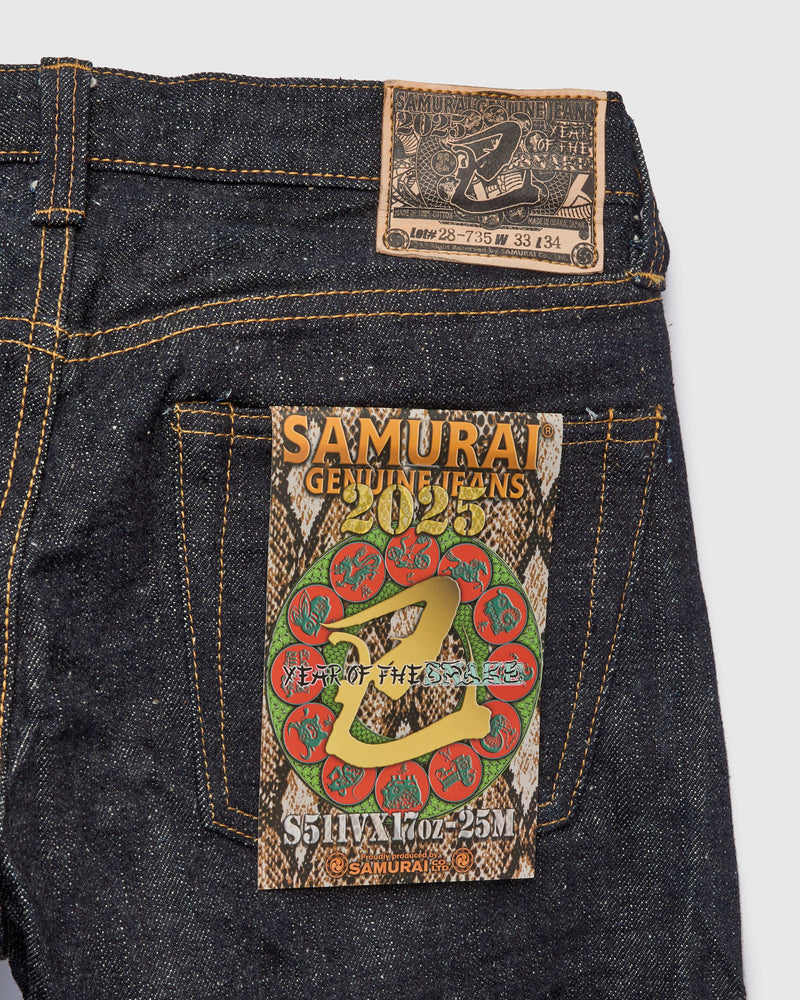 S511VX17oz-25M "Year of the Snake" 17oz Selvedge Denim - Slim Tapered Fit