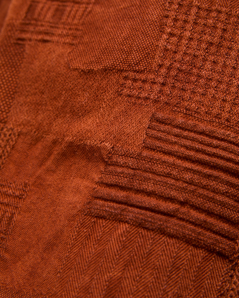 "Amami Dorozome" Boro Workshirt in Amber Brown