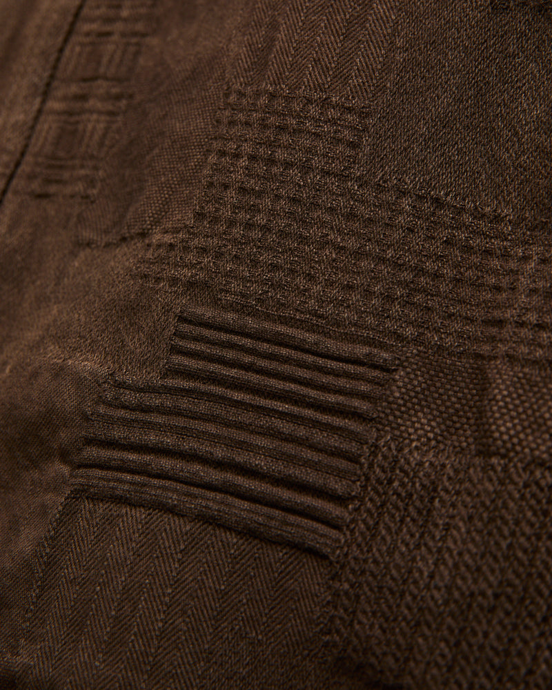 "Amami Dorozome" Boro Workshirt in Dark Brown