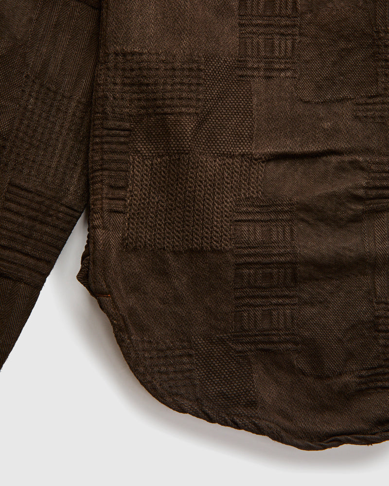 "Amami Dorozome" Boro Workshirt in Dark Brown