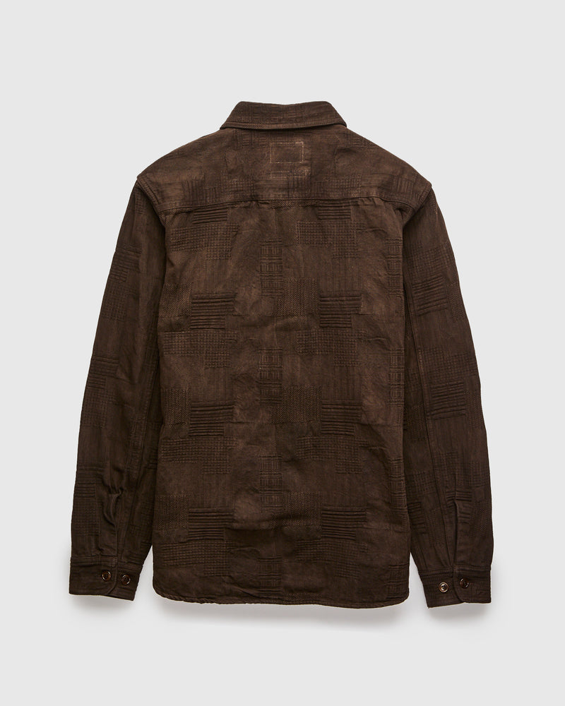 "Amami Dorozome" Boro Workshirt in Dark Brown