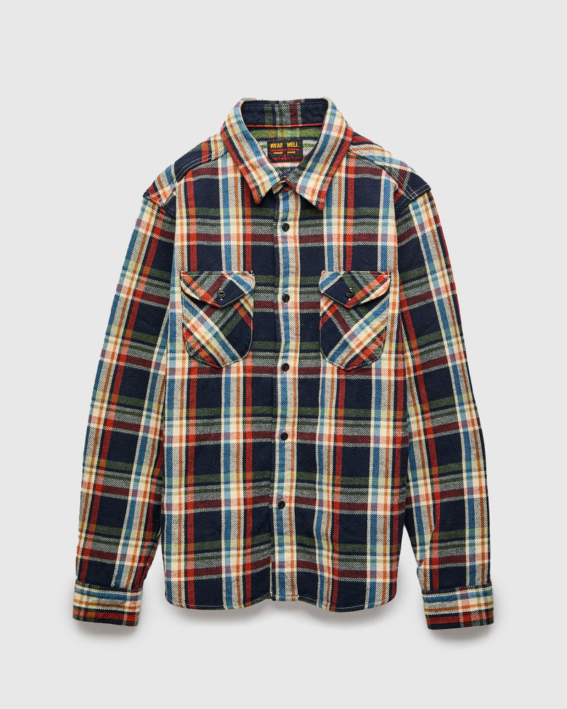 Heavy Flannel Shirt in Navy