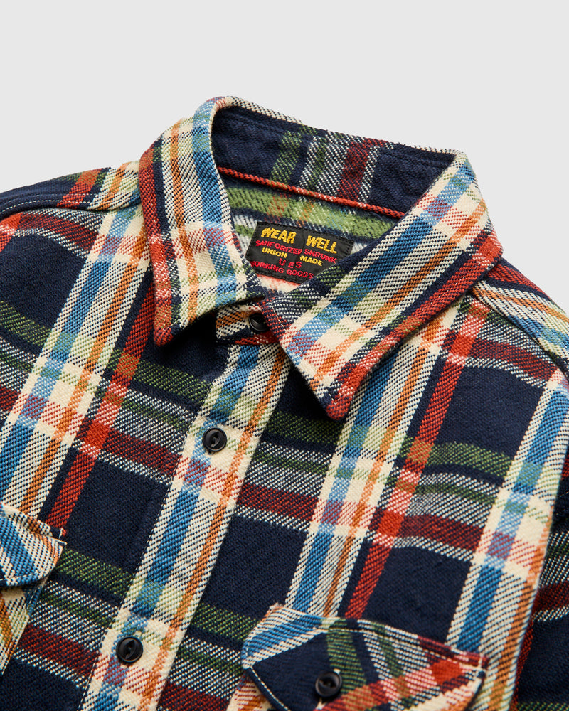 Heavy Flannel Shirt in Navy