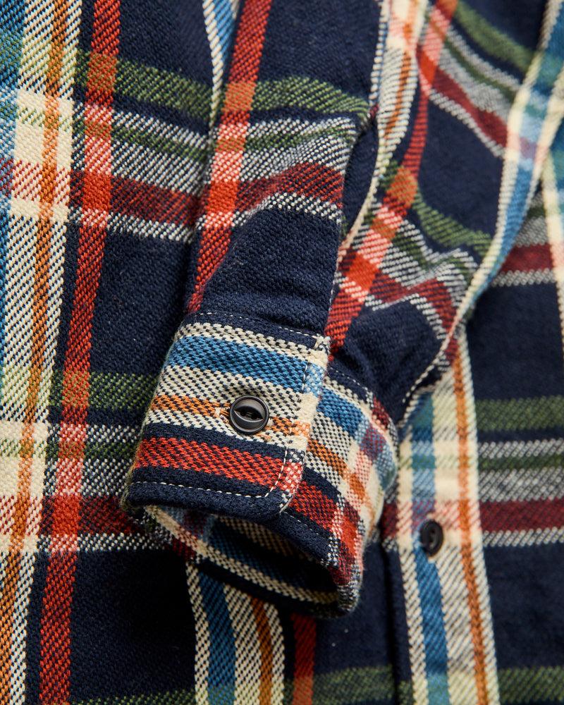 Heavy Flannel Shirt in Navy