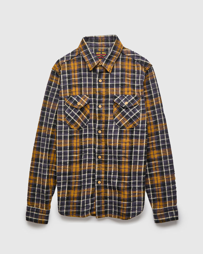 Slubby Flannel Shirt in Purple