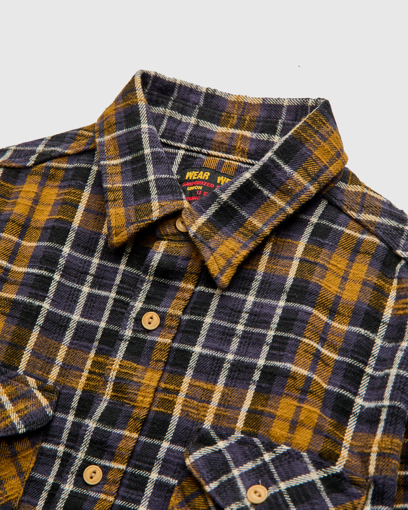 Slubby Flannel Shirt in Purple