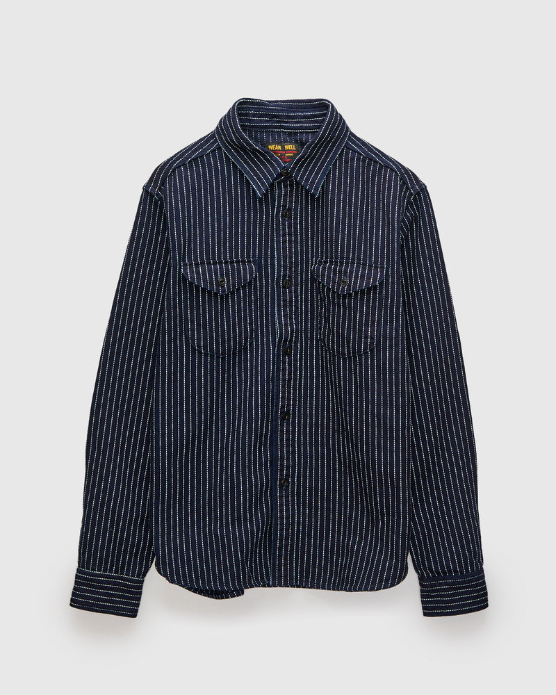 Heavy Selvedge Flannel Shirt in Wabash Indigo