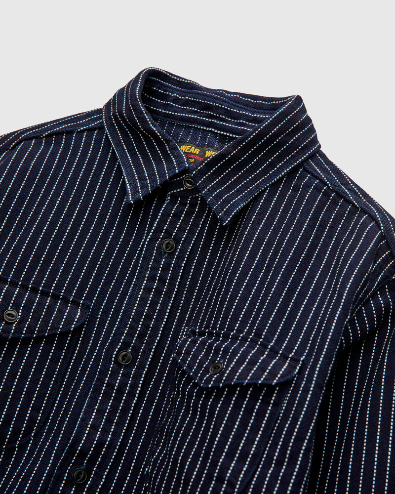 Heavy Selvedge Flannel Shirt in Wabash Indigo