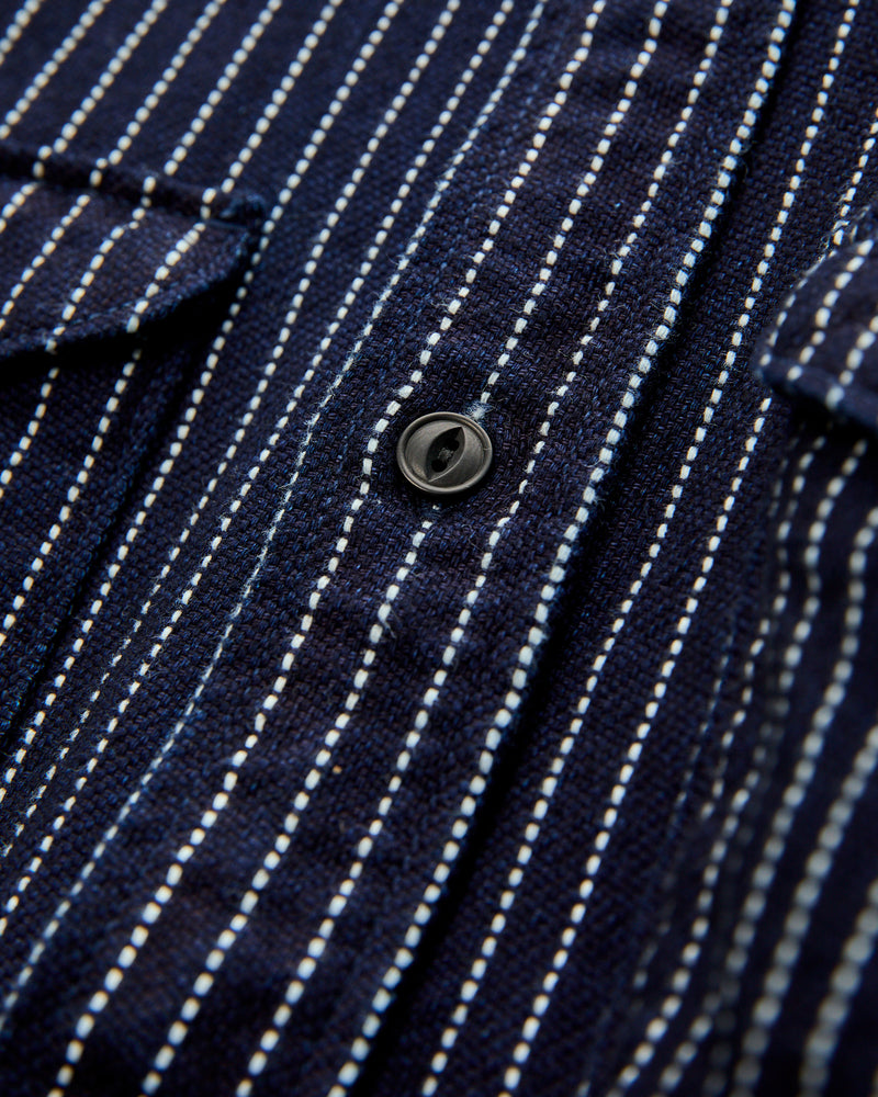 Heavy Selvedge Flannel Shirt in Wabash Indigo