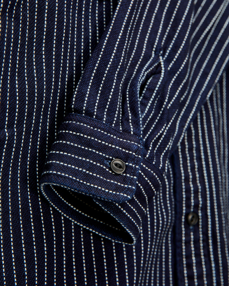 Heavy Selvedge Flannel Shirt in Wabash Indigo