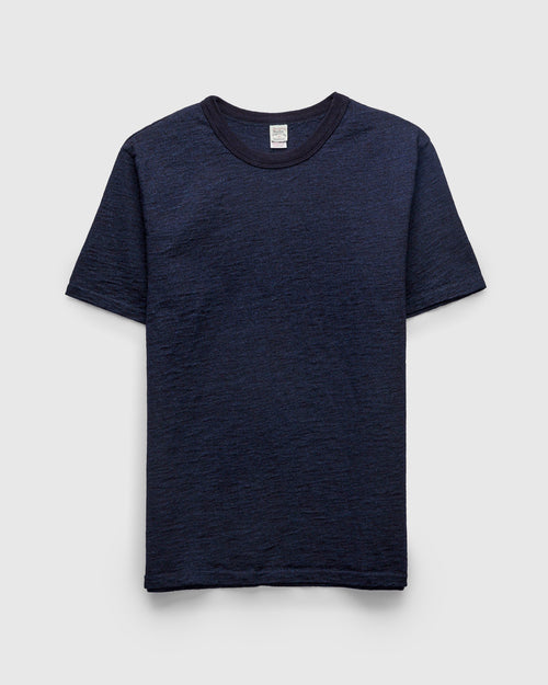 No. 7 Yarn Dyed Short Sleeve T-Shirt in Indigo