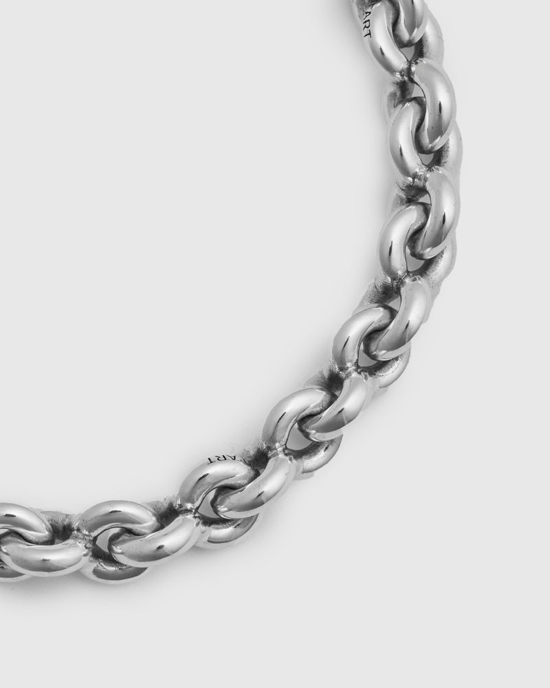 Fin Link Necklace Size A in Sterling Silver