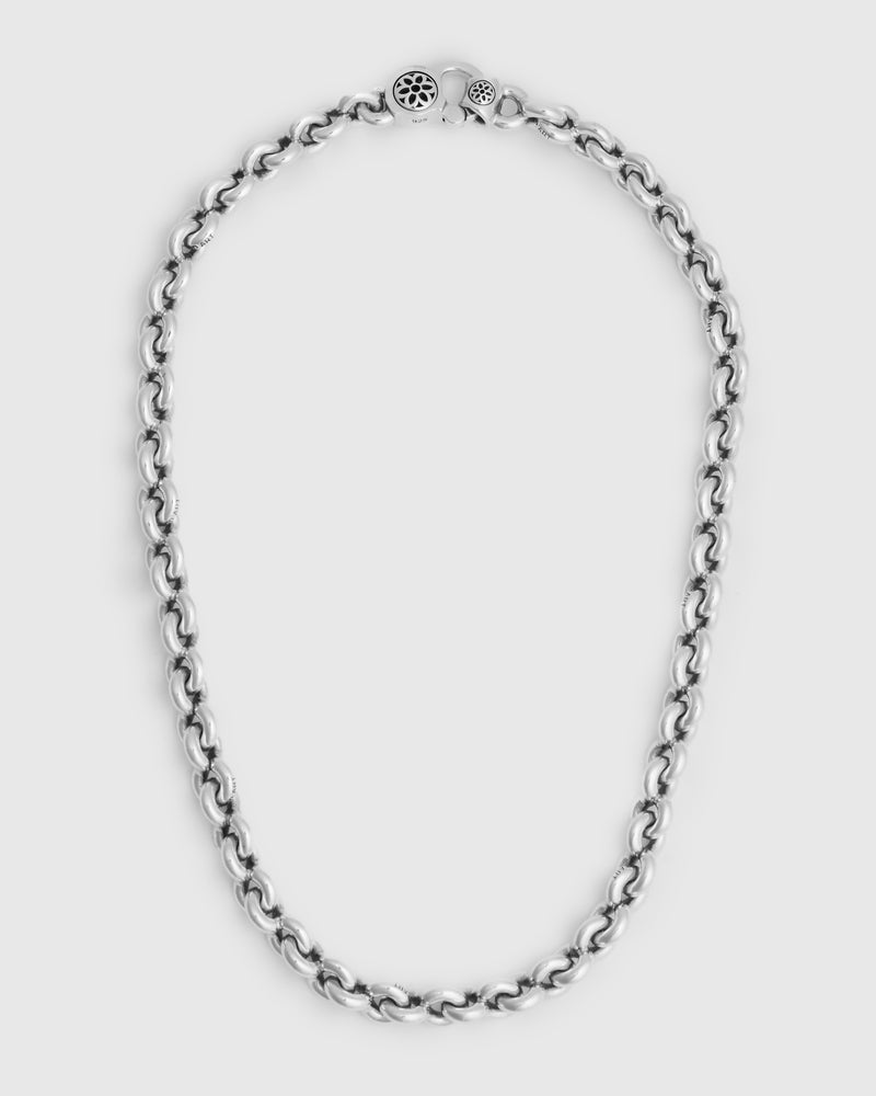 Fin Link Necklace Size A in Sterling Silver