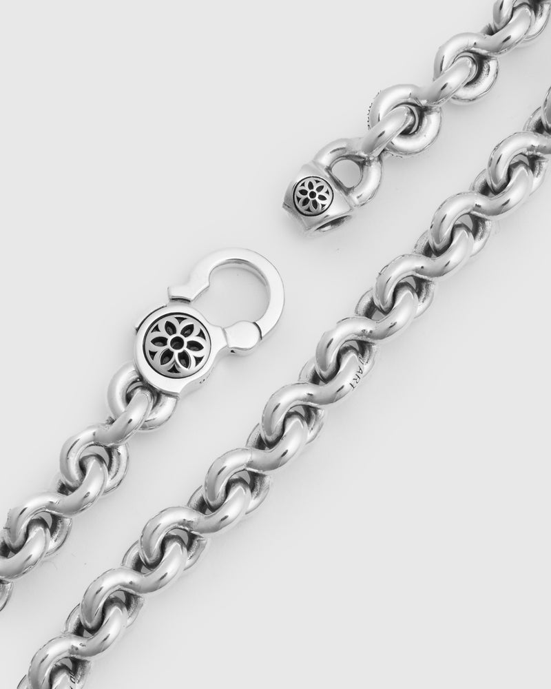 Fin Link Necklace Size A in Sterling Silver